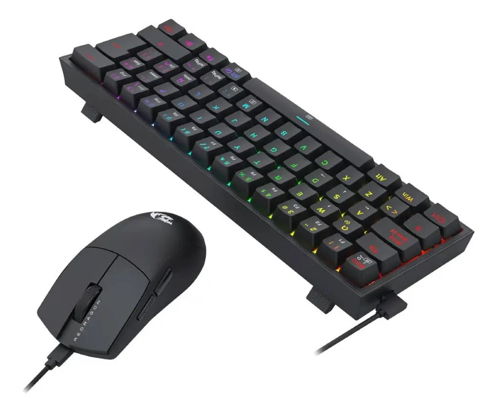 Kit De Teclado Y Mouse Redragon S143 K617rgb Sp + M724 Negro