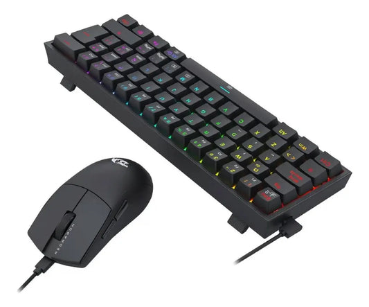 Kit De Teclado Y Mouse Redragon S143 K617rgb Sp + M724 Negro